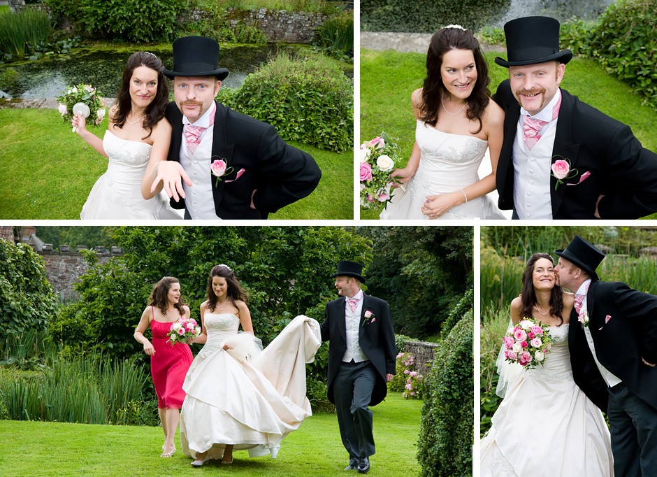 Wedding couple at Bickleigh Castle, Devon